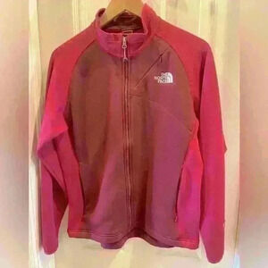 North Face zip up Shell Rock jacket. Lightweight two toned pink. Size Medium